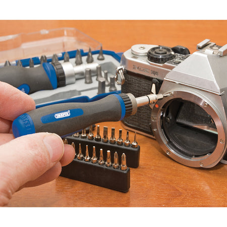 DRAPER 42 piece Ratchet Screwdriver and Bit Set: Model No.RBS42