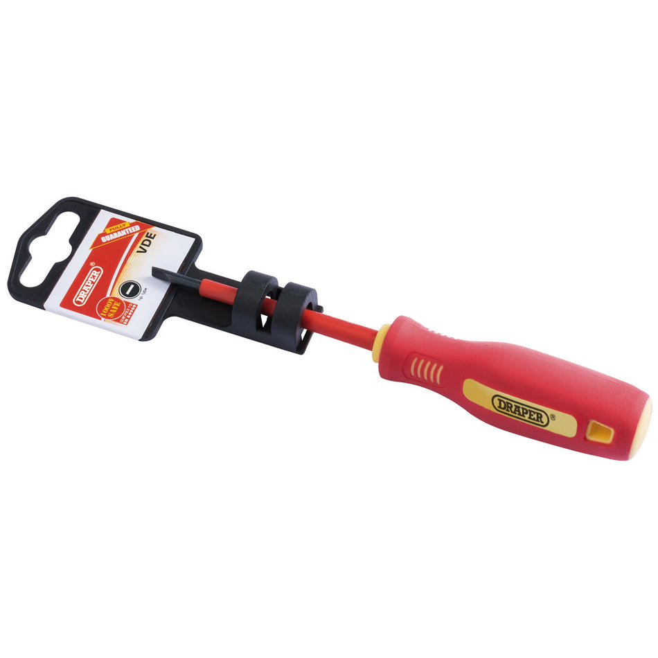 DRAPER 3mm x 75mm Fully Insulated Plain Slot Screwdriver. (Display Packed): Model No.952