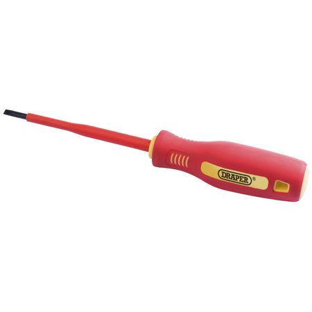 DRAPER 4mm x 100mm Fully Insulated Plain Slot Screwdriver. (Display Packed): Model No.952