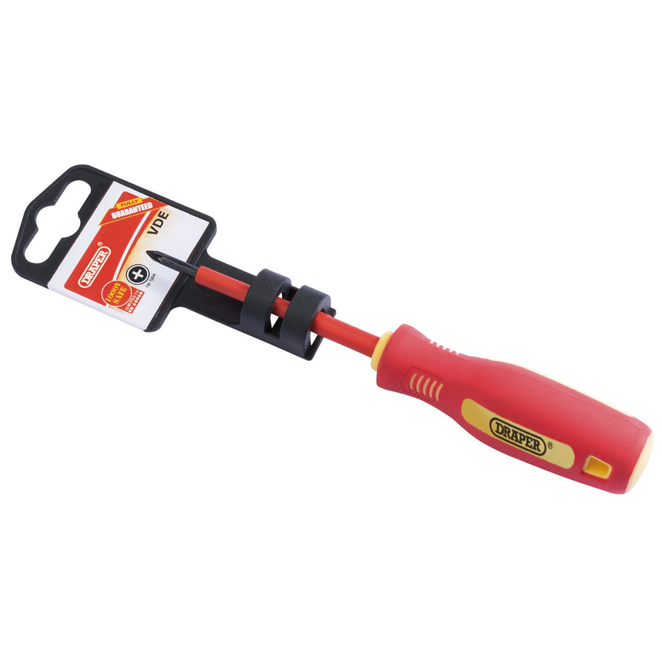 DRAPER No: 0 x 75mm Fully Insulated Soft Grip Cross Slot Screwdriver. (display packed): Model No.952CS
