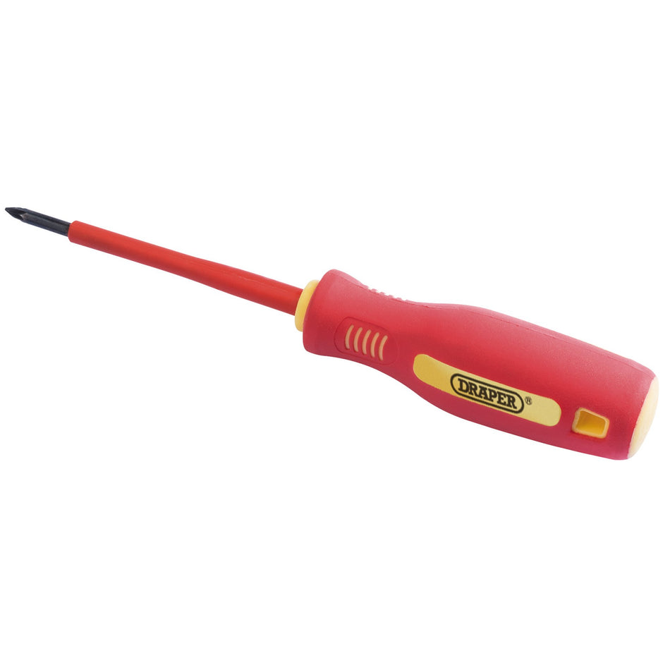 DRAPER No: 0 x 75mm Fully Insulated Soft Grip Cross Slot Screwdriver. (Sold Loose): Model No.952CSB