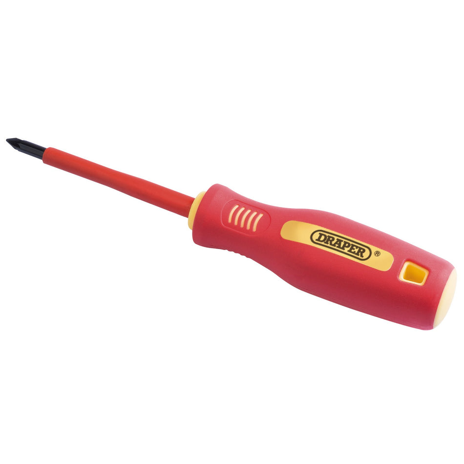 DRAPER No: 1 x 80mm Fully Insulated Soft Grip Cross Slot Screwdriver. (Sold Loose): Model No.952CSB