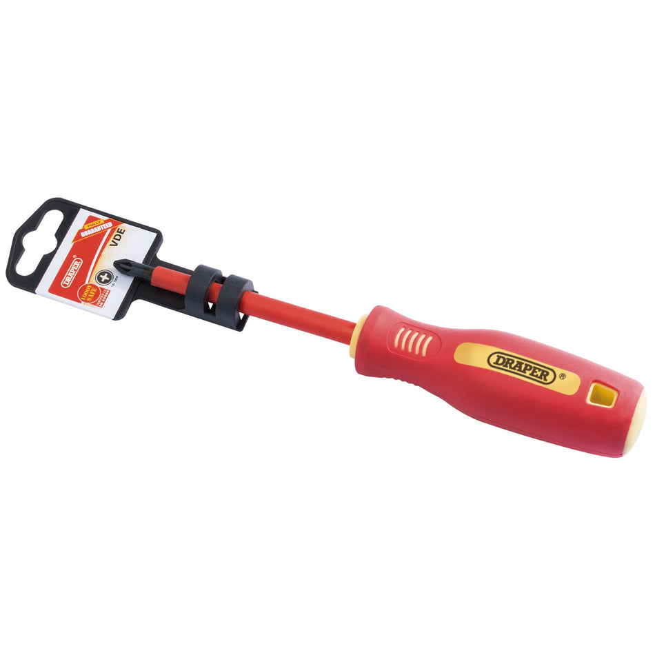 DRAPER No: 2 x 100mm Fully Insulated Soft Grip PZ TYPE Screwdriver. (display packed): Model No.952PZ