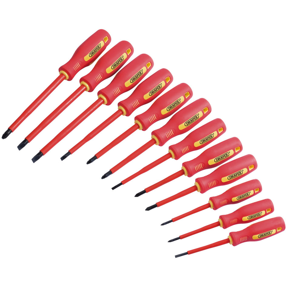 DRAPER 12 Piece Fully Insulated Screwdriver Set: Model No.952/12