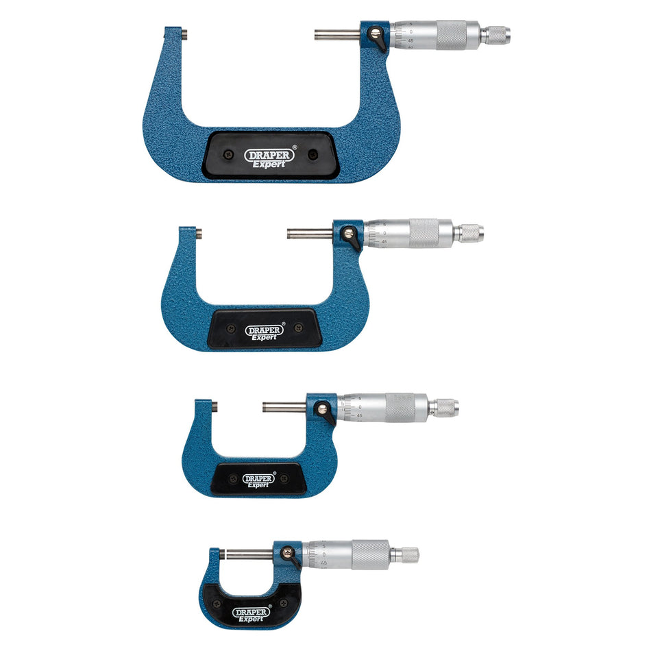 DRAPER Expert 4 Piece Metric External Micrometer Set: Model No.PEM/4