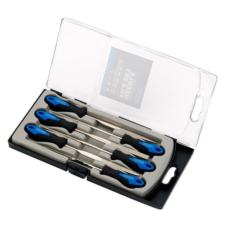 DRAPER 6 Piece 150mm Soft Grip Diamond Needle File Set: Model No.DF6/SG