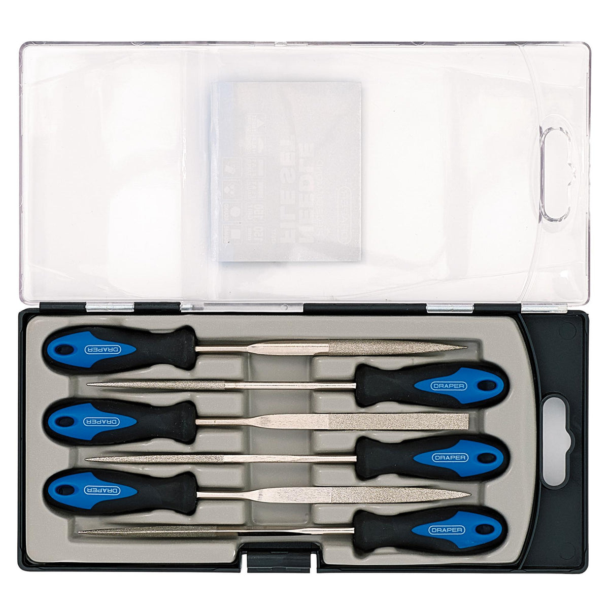 DRAPER 6 Piece 150mm Soft Grip Diamond Needle File Set: Model No.DF6/SG