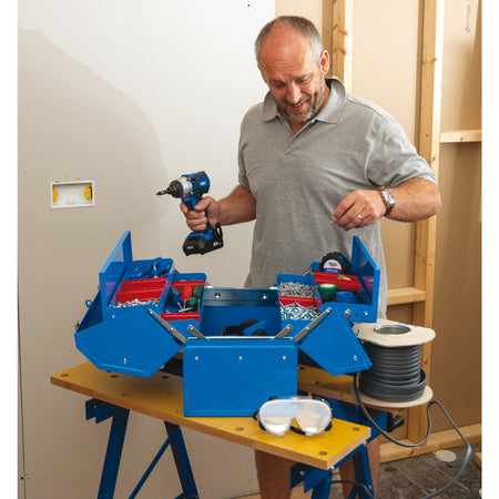DRAPER 460mm Barn Type Tool Box with 4 Cantilever Trays: Model No.TB459B
