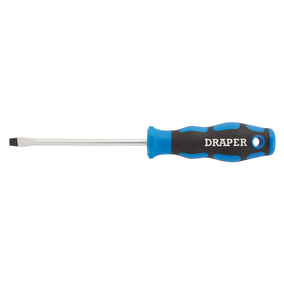 DRAPER 5.0 x 100mm Plain Slot Screwdriver with Soft Grip Handles: Model No.865