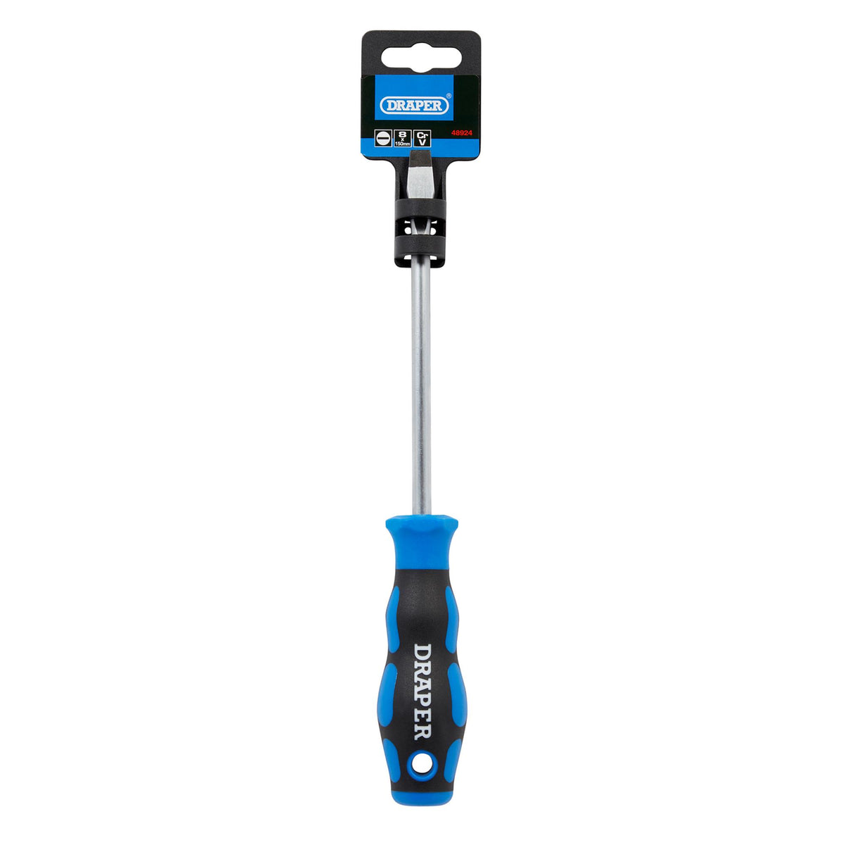 DRAPER 8.0 x 150mm Plain Slot Screwdriver with Soft Grip Handles: Model No.865