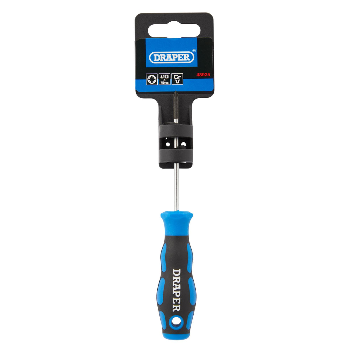 DRAPER No.0 x 75mm PZ Type Screwdriver with Soft Grip Handles: Model No.865PZ