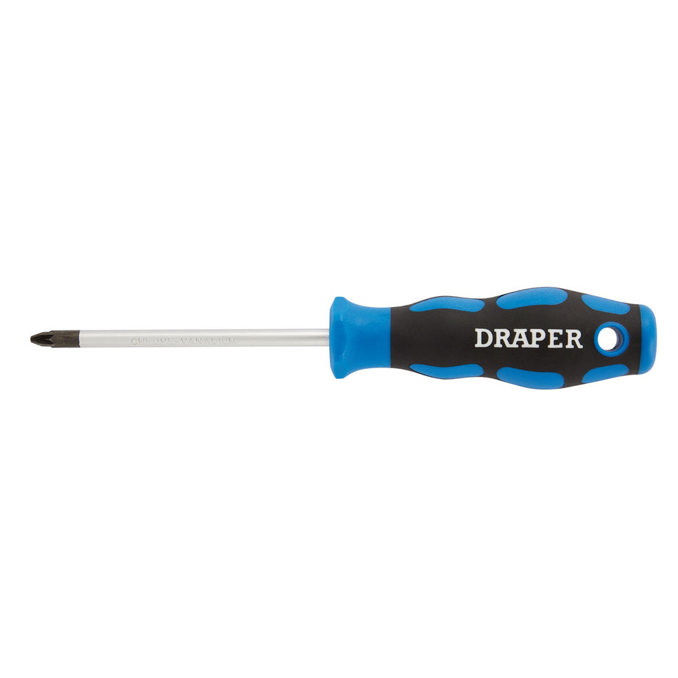 DRAPER No.2 x 100mm PZ Type Screwdriver with Soft Grip Handles: Model No.865PZ