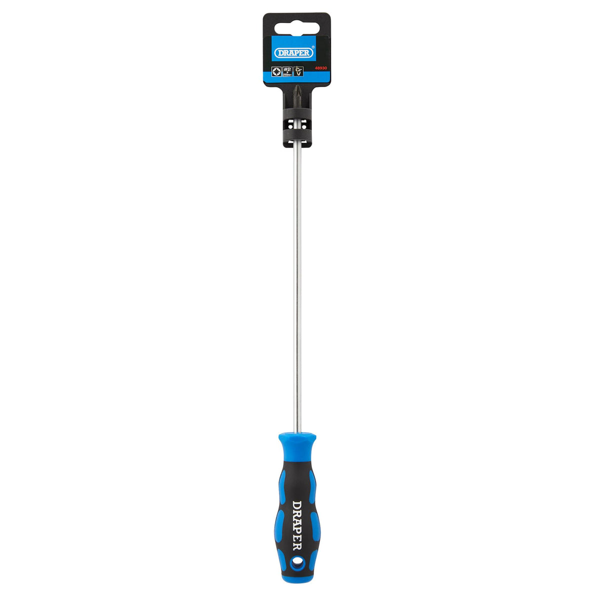 DRAPER No.2 x 250mm PZ Type Screwdriver with Soft Grip Handles: Model No.865PZ
