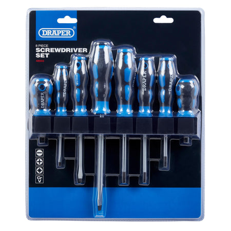 DRAPER 8 Piece Soft Grip Screwdriver Set: Model No.865/8