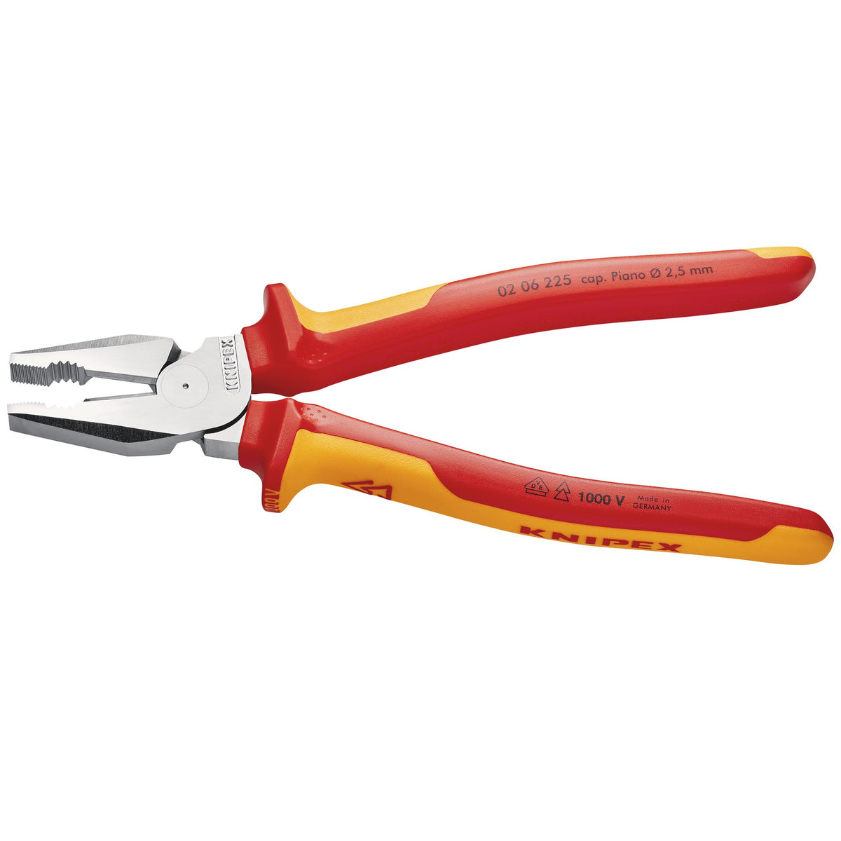Knipex 225mm Fully Insulated High Leverage Combination Pliers : Model No.02 06 225