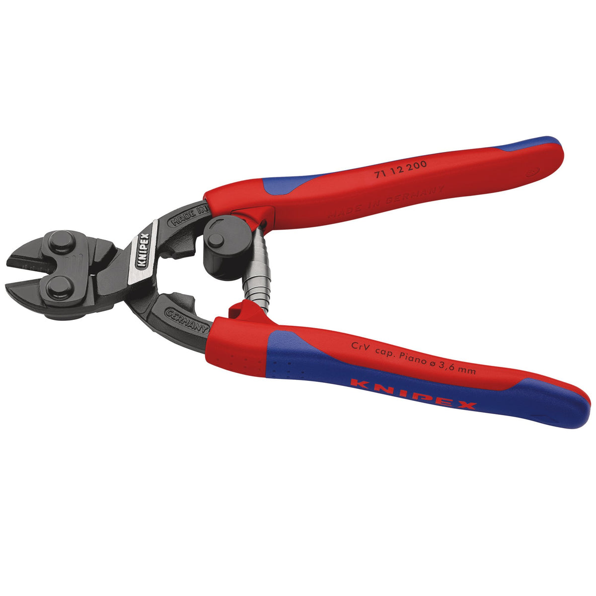 Knipex 200mm Cobolt® Compact Bolt Cutters with Sprung Handles : Model No.71 12 200 SB