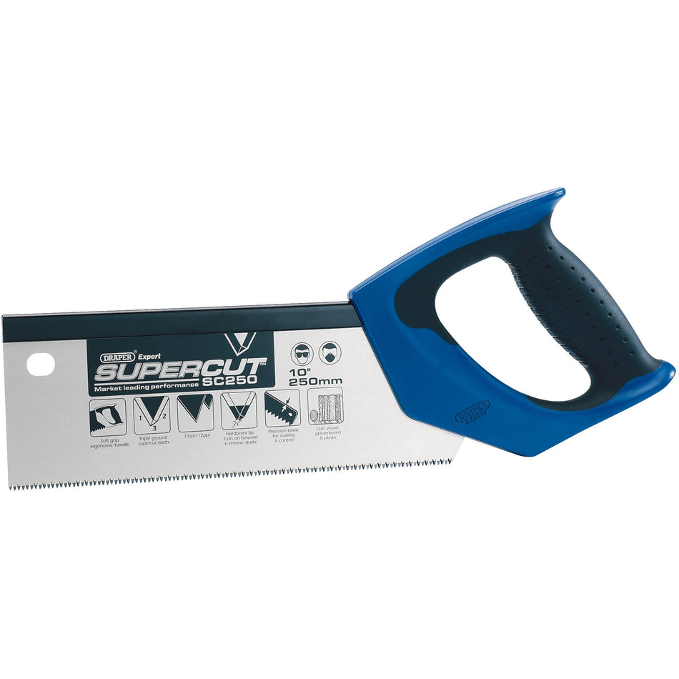 DRAPER Expert Supercut ; 250mm/10in. Soft Grip Hardpoint Tenon Saw- 11tpi/12ppi: Model No.SC250