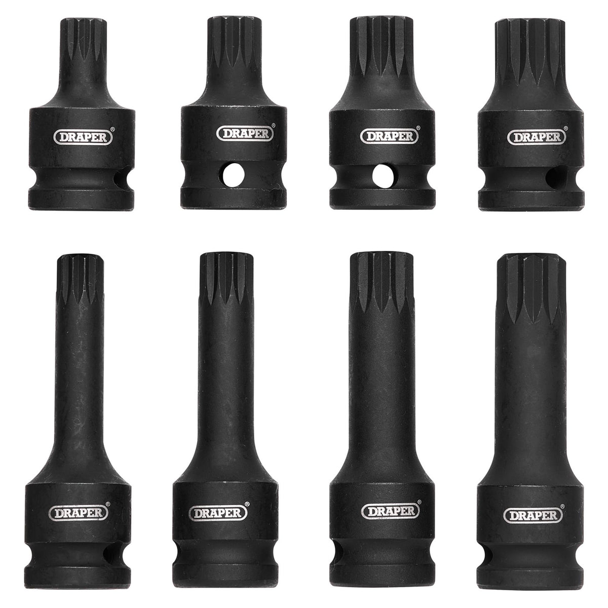 1/2" Sq. Dr. Tamper Proof Impact Spline Set (8 Piece): Model No.ISS8