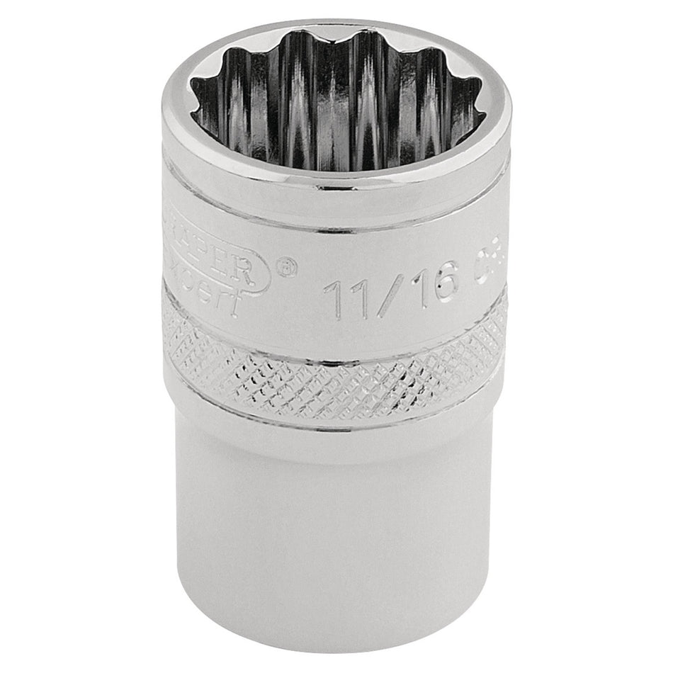 DRAPER 3/8" Square Drive Hi-Torq 12 Point Socket (11/16"): Model No. D-AF