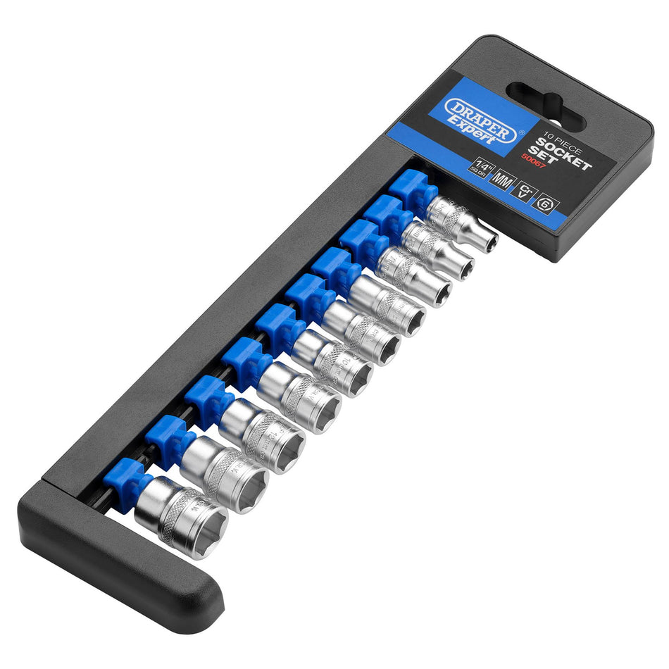 DRAPER 1/4" Sq. Dr. Metric Socket Set (10 Piece): Model No. B10M/6PT/E