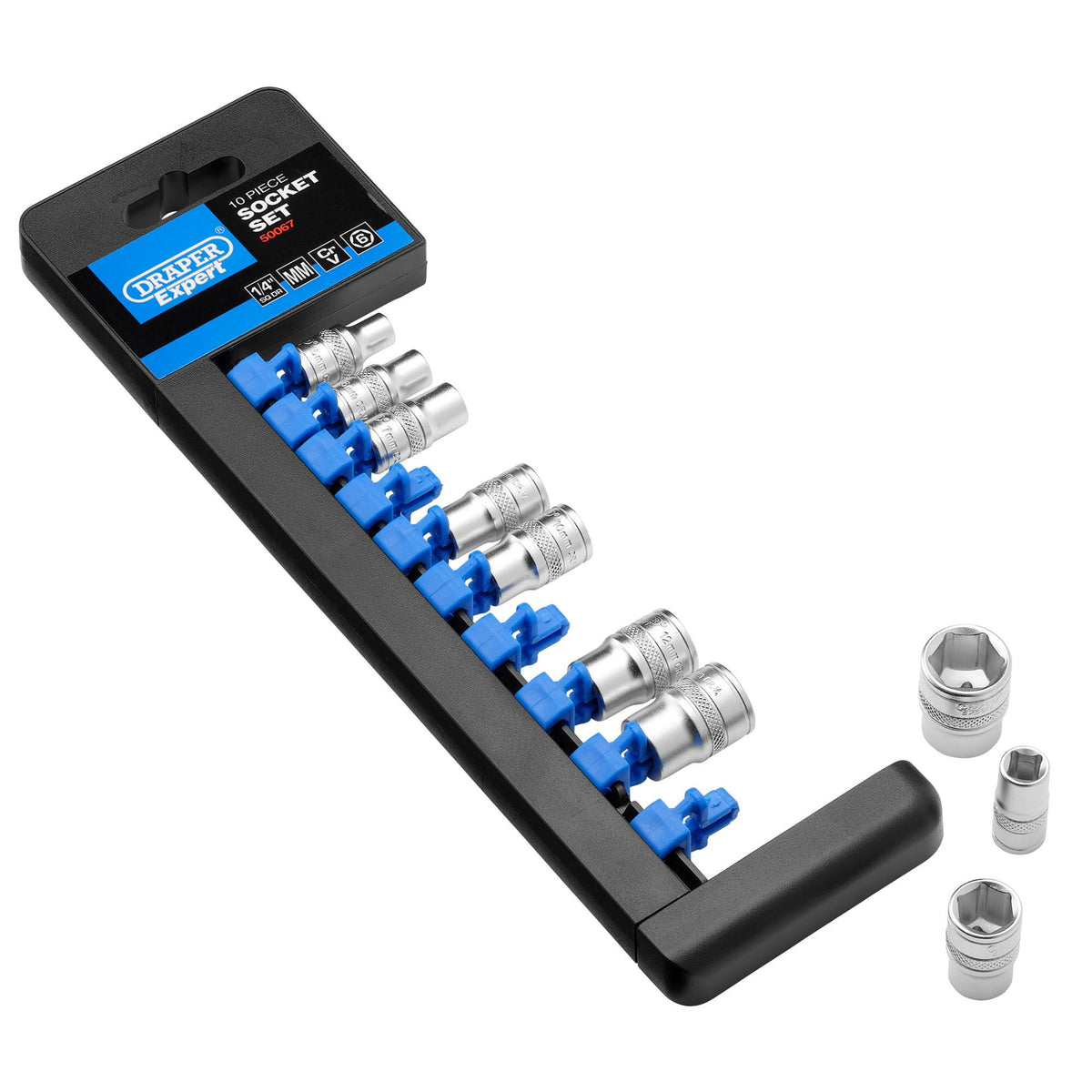 DRAPER 1/4" Sq. Dr. Metric Socket Set (10 Piece): Model No. B10M/6PT/E