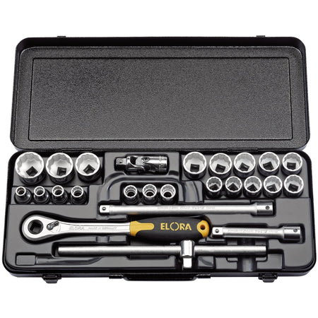 25 Piece 1/2in. Square Drive Metric Socket Set: Model No.770-OKLMU