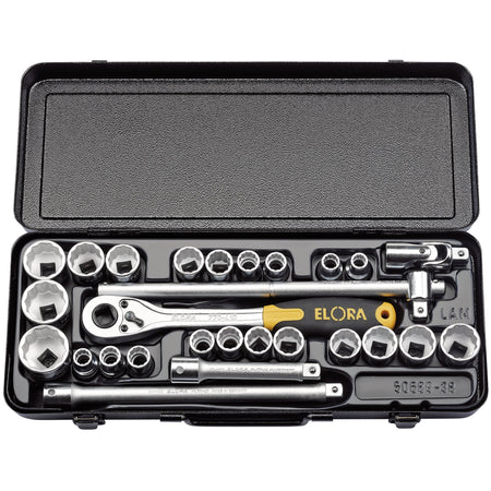 28 Piece 1/2in. Square Drive Metric and Imperial Socket Set: Model No.770-OKLAMU