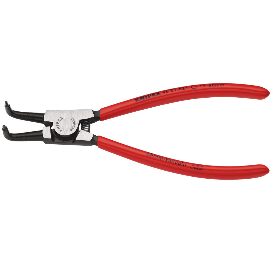 Knipex 19mm - 60mm A21 Bent External Circlip Pliers : Model No.46 21 A21 SBE