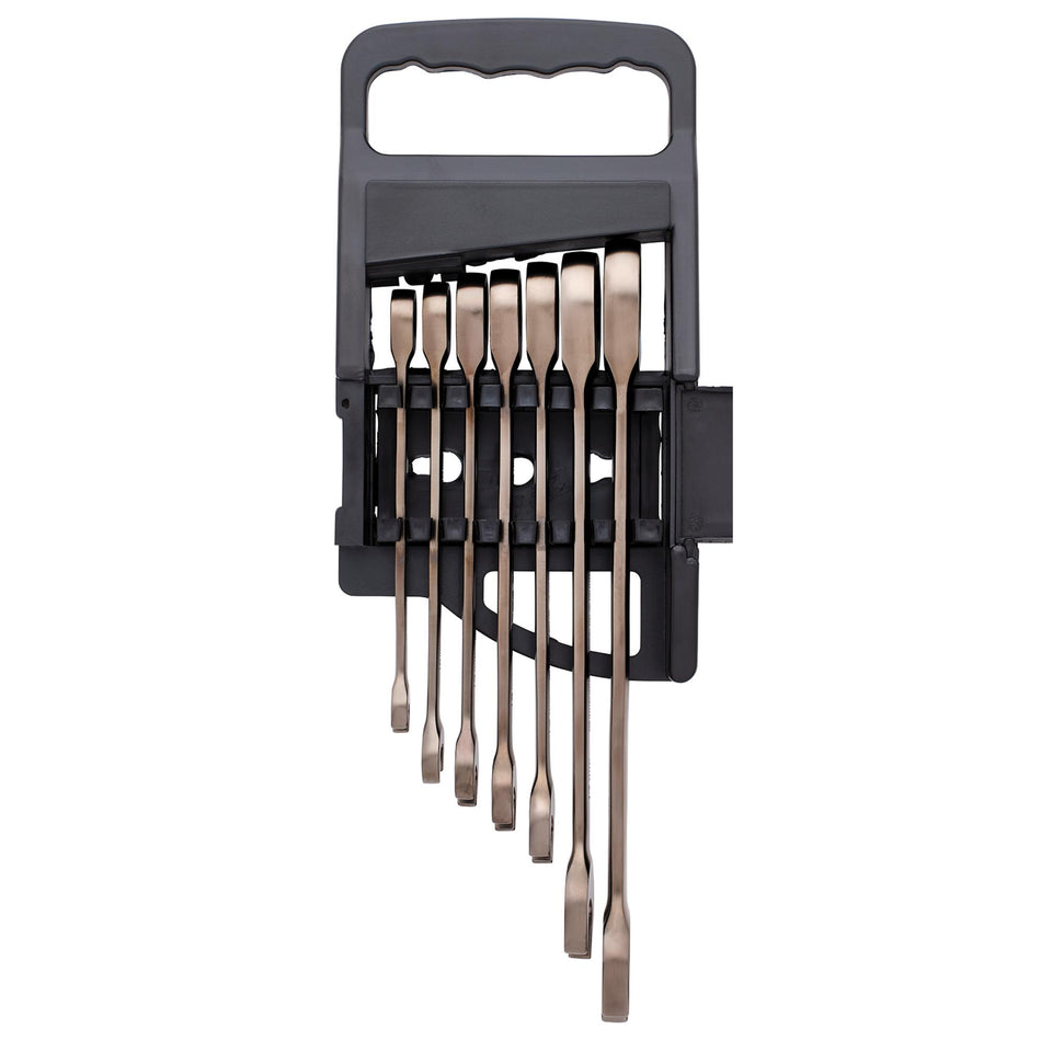Metric Ratcheting Combination Spanner Set Draper Hi-Torq® (7 Piece) Model. No. 8230MM/7/BK