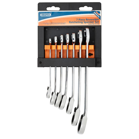 DRAPER Ratcheting Combination Spanner Set (7 piece): Model No.8230RMM/7