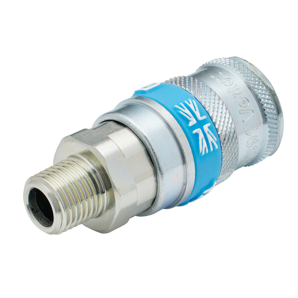 DRAPER 1/4in. BSP Taper Male Thread Vertex Air Coupling: Model No.A91CM02 PACKED