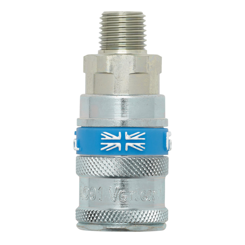 DRAPER 1/4in. BSP Taper Male Thread Vertex Air Coupling: Model No.A91CM02 PACKED