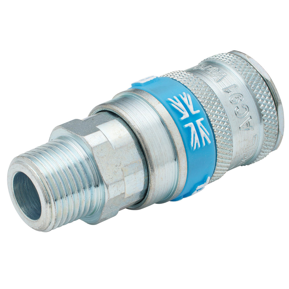 DRAPER 3/8in. BSP Taper Male Thread Vertex Air Coupling (Sold Loose): Model No.A91EM02 BULK