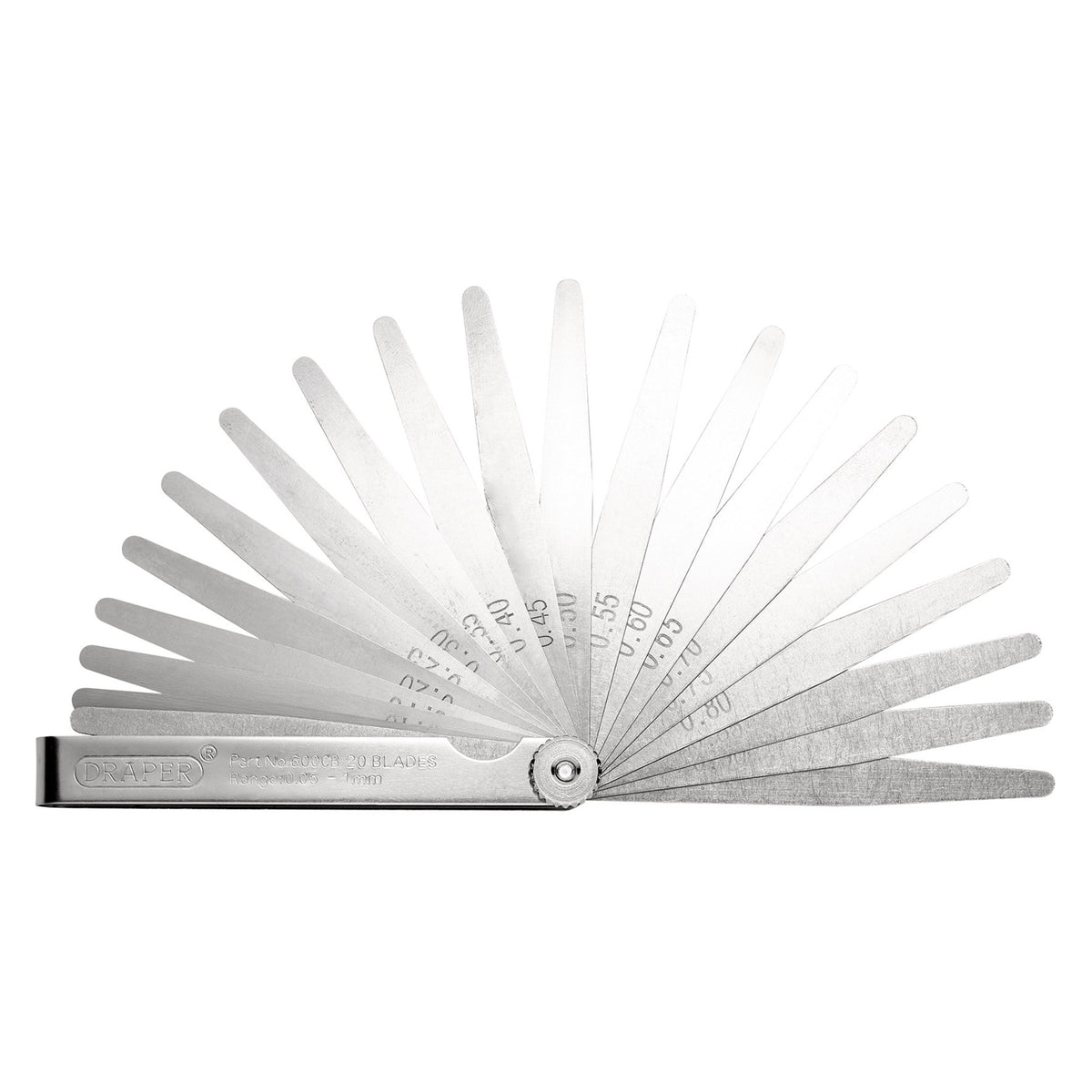 DRAPER 20 Blade Metric Feeler Gauge Set: Model No.600CB