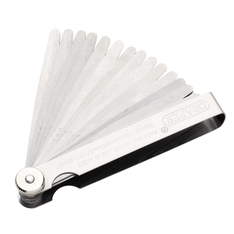 DRAPER 32 Blade Combination Feeler Gauge Set: Model No.4620B
