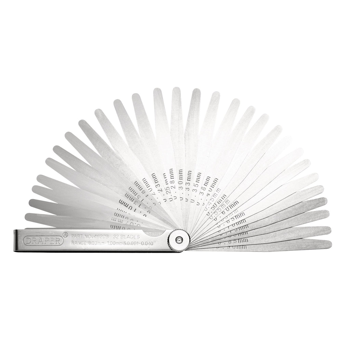 DRAPER 32 Blade Combination Feeler Gauge Set: Model No.4620B