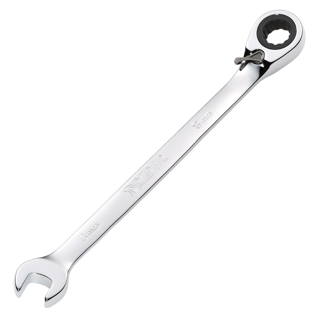 DRAPER 8mm Draper Hi-Torq ; Metric Reversible Ratcheting Combination Spanner: Model No.8230RMMB