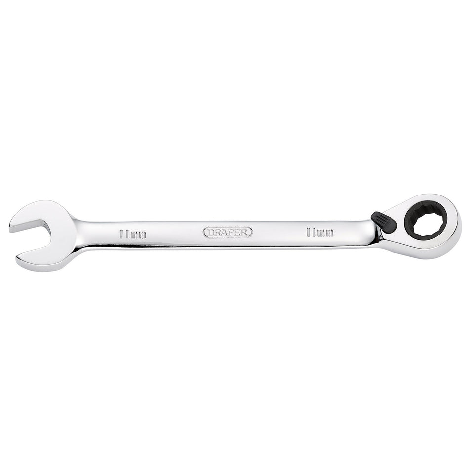 DRAPER 11mm Draper Hi-Torq ; Metric Reversible Ratcheting Combination Spanner: Model No.8230RMMB