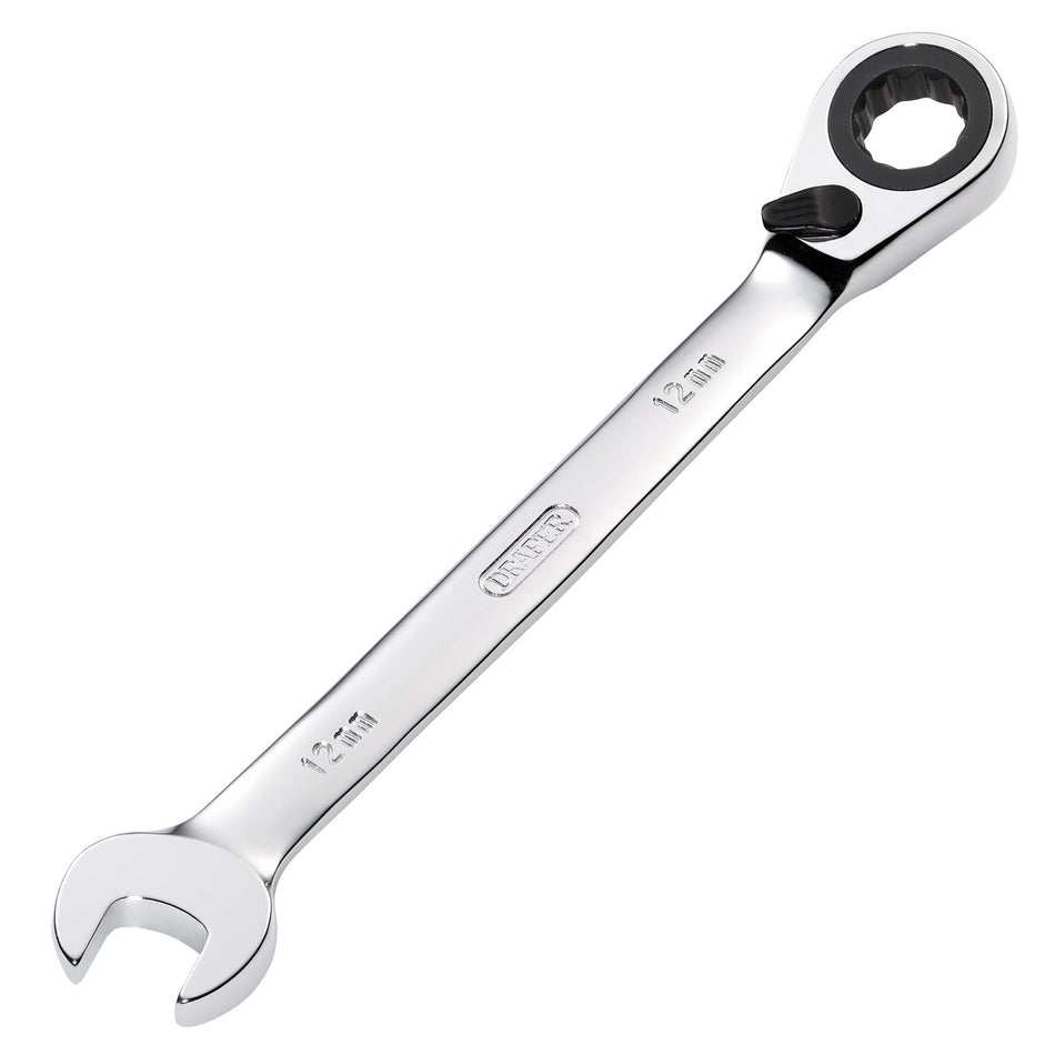DRAPER 12mm Draper Hi-Torq ; Metric Reversible Ratcheting Combination Spanner: Model No.8230RMMB