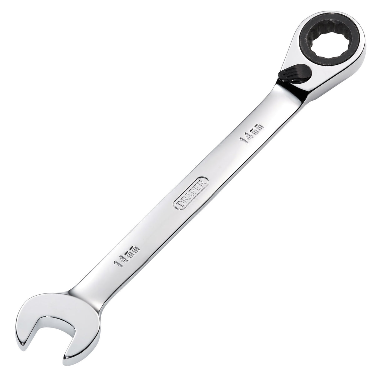 DRAPER 14mm Draper Hi-Torq ; Metric Reversible Ratcheting Combination Spanner: Model No.8230RMMB