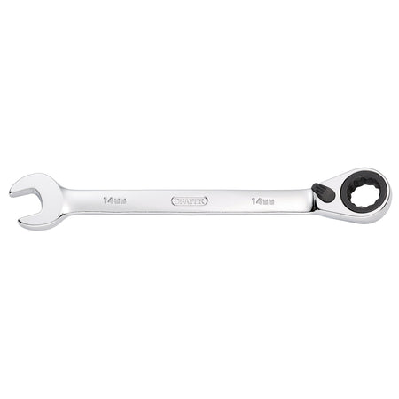 DRAPER 14mm Draper Hi-Torq ; Metric Reversible Ratcheting Combination Spanner: Model No.8230RMMB