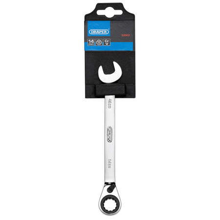 DRAPER 14mm Draper Hi-Torq ; Metric Reversible Ratcheting Combination Spanner: Model No.8230RMMB