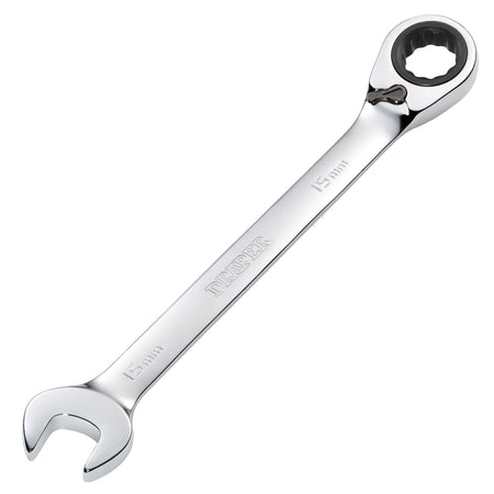 DRAPER 15mm Draper Hi-Torq ; Metric Reversible Ratcheting Combination Spanner: Model No.8230RMMB