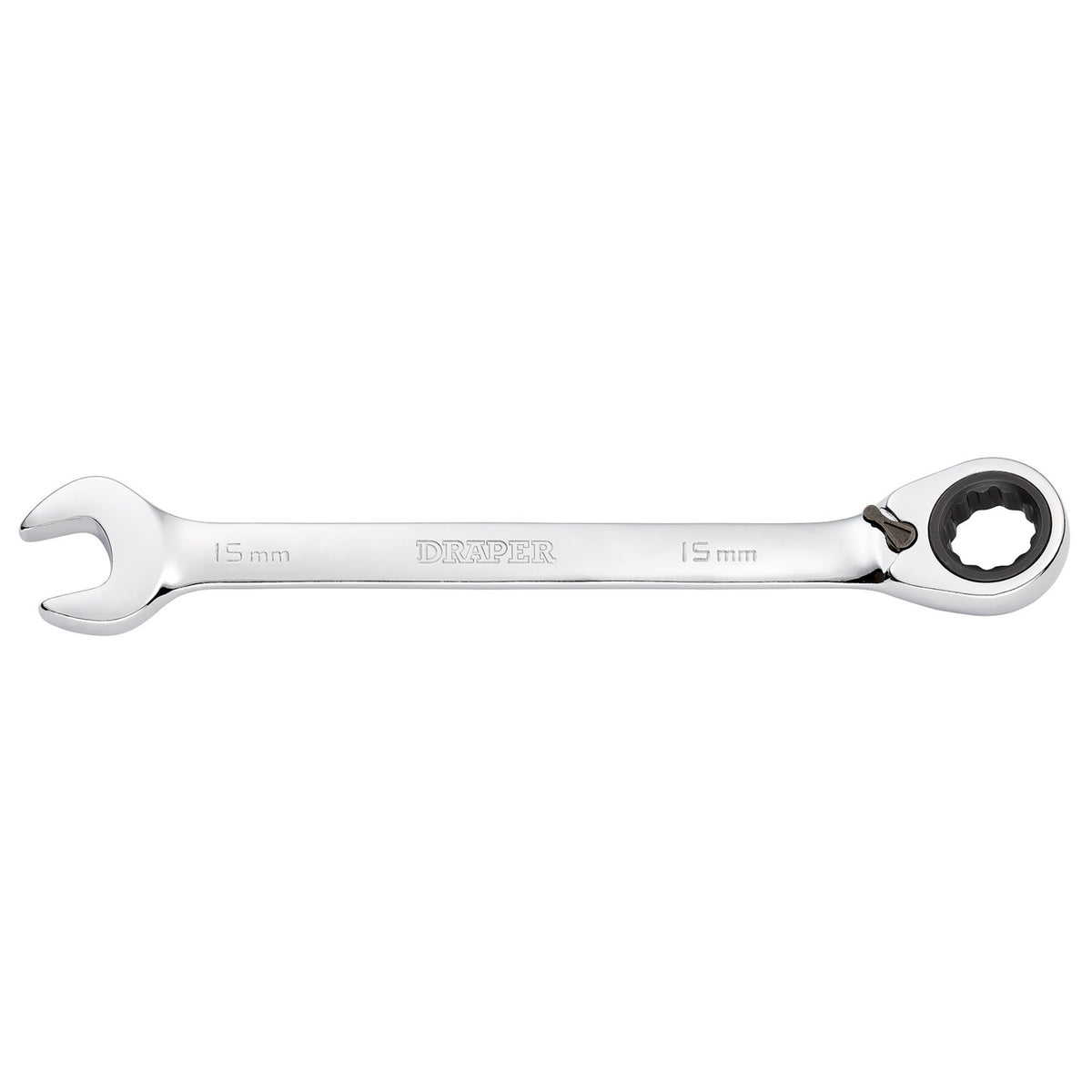 DRAPER 15mm Draper Hi-Torq ; Metric Reversible Ratcheting Combination Spanner: Model No.8230RMMB