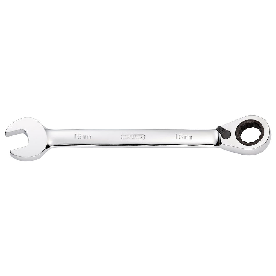DRAPER 16mm Draper Hi-Torq ; Metric Reversible Ratcheting Combination Spanner: Model No.8230RMMB