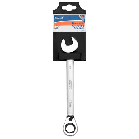 DRAPER 16mm Draper Hi-Torq ; Metric Reversible Ratcheting Combination Spanner: Model No.8230RMMB