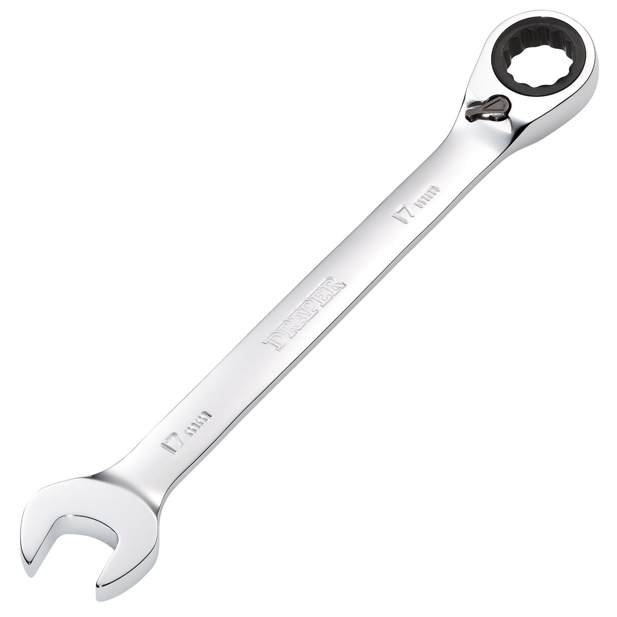 DRAPER 17mm Draper Hi-Torq ; Metric Reversible Ratcheting Combination Spanner: Model No.8230RMMB