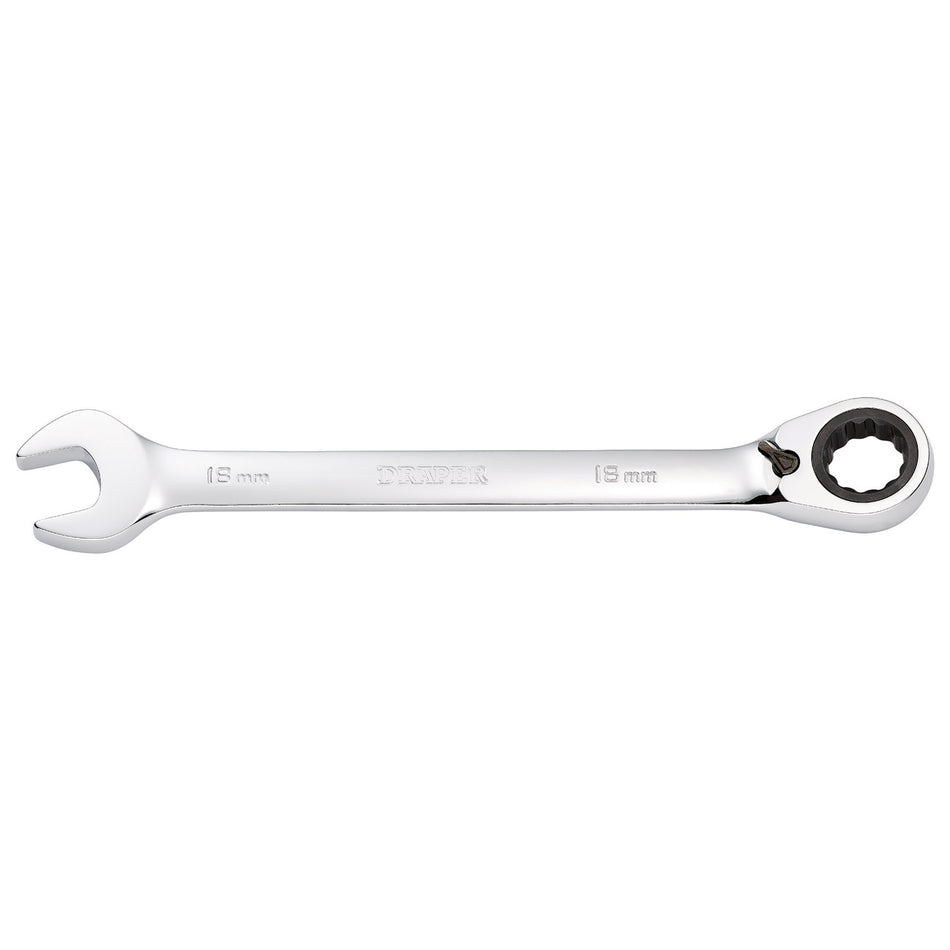 DRAPER 18mm Draper Hi-Torq ; Metric Reversible Ratcheting Combination Spanner: Model No.8230RMMB