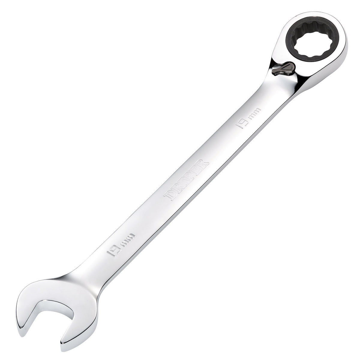 DRAPER 19mm Draper Hi-Torq ; Metric Reversible Ratcheting Combination Spanner: Model No.8230RMMB