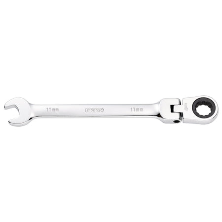 DRAPER 11mm Draper Hi-Torq ; Metric Flexible Head Ratcheting Combination Spanner: Model No.8230FMMB